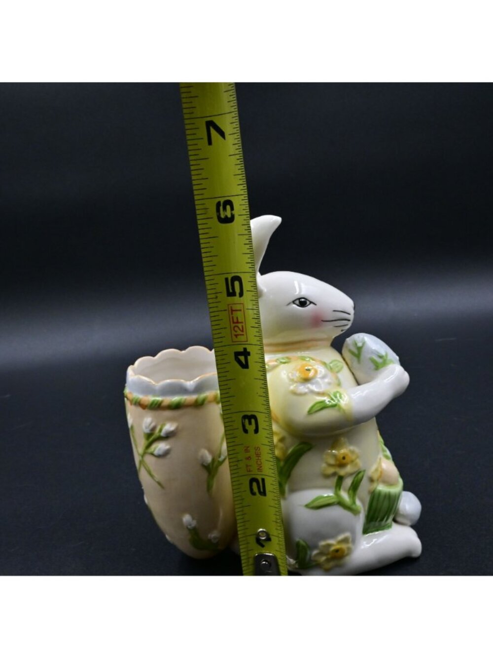 Villeroy & Boch Eastern Fantasy Bunny Rabbit w/ Daffodil Flower Basket Vase 1748 - Picture 6 of 6